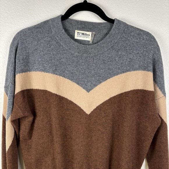 27 Miles Sweaters - 27 Miles Malibu Revolve Blakely Sweater Charcoal Camel Spice 100% Cashmere